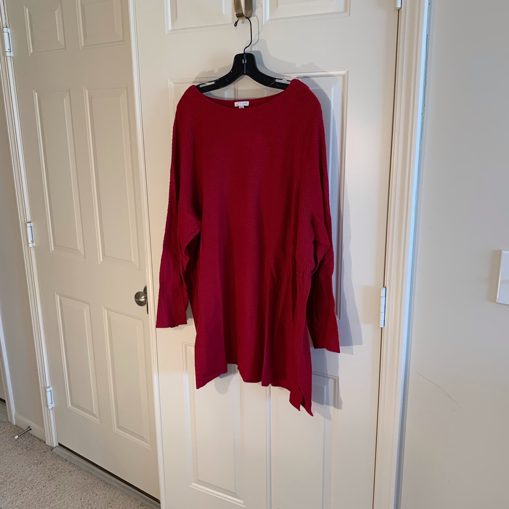 J Jill red tunic sweater
